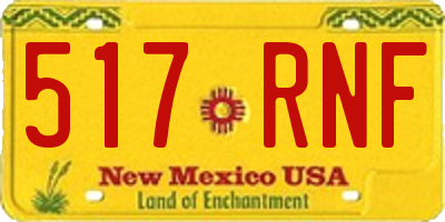 NM license plate 517RNF