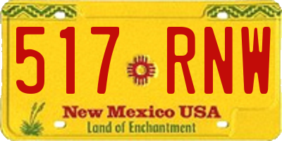 NM license plate 517RNW