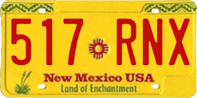 NM license plate 517RNX