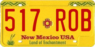 NM license plate 517ROB