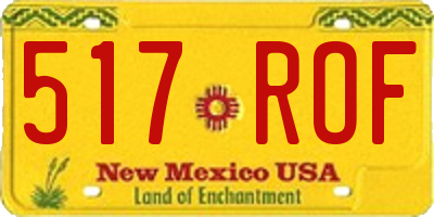 NM license plate 517ROF