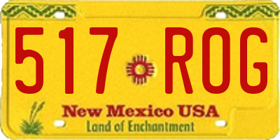 NM license plate 517ROG