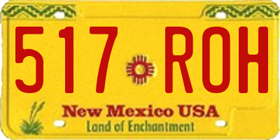 NM license plate 517ROH