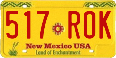 NM license plate 517ROK