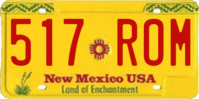 NM license plate 517ROM