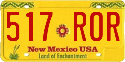NM license plate 517ROR