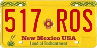 NM license plate 517ROS