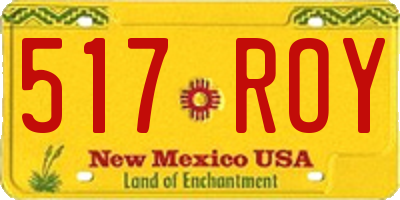 NM license plate 517ROY