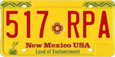 NM license plate 517RPA