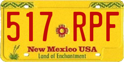 NM license plate 517RPF
