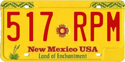 NM license plate 517RPM