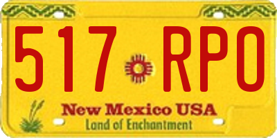 NM license plate 517RPO