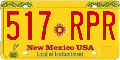 NM license plate 517RPR