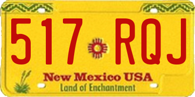 NM license plate 517RQJ