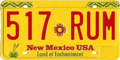 NM license plate 517RUM