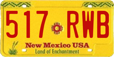 NM license plate 517RWB
