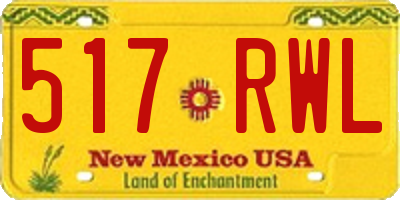 NM license plate 517RWL