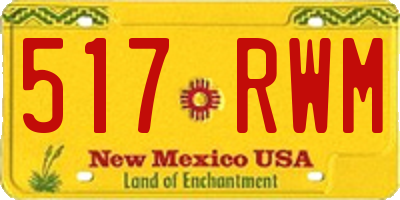 NM license plate 517RWM