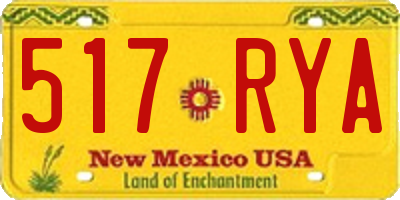 NM license plate 517RYA