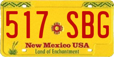 NM license plate 517SBG