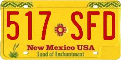 NM license plate 517SFD