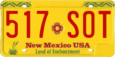NM license plate 517SOT
