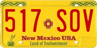 NM license plate 517SOV