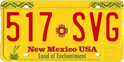 NM license plate 517SVG