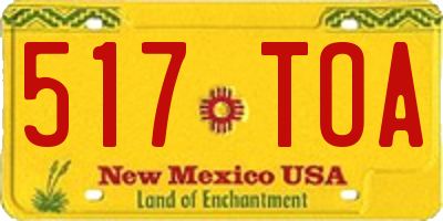 NM license plate 517TOA