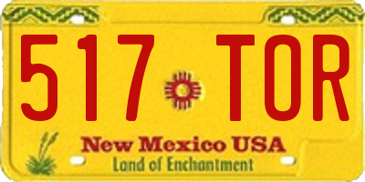 NM license plate 517TOR