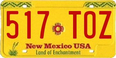 NM license plate 517TOZ