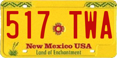NM license plate 517TWA