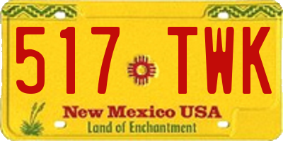 NM license plate 517TWK