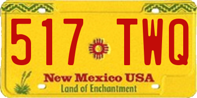 NM license plate 517TWQ
