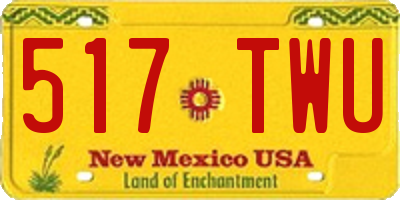 NM license plate 517TWU