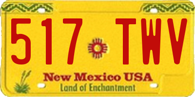 NM license plate 517TWV
