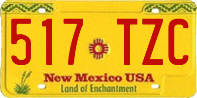 NM license plate 517TZC