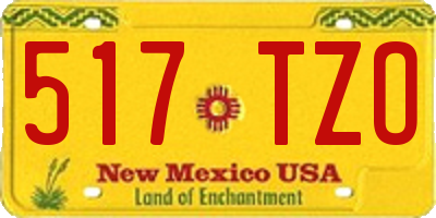 NM license plate 517TZO