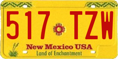 NM license plate 517TZW