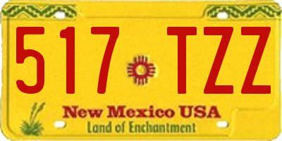 NM license plate 517TZZ