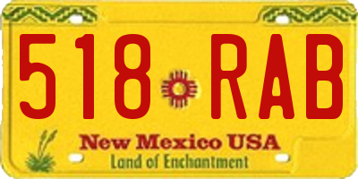 NM license plate 518RAB