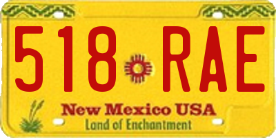 NM license plate 518RAE