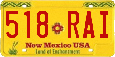 NM license plate 518RAI