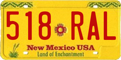 NM license plate 518RAL