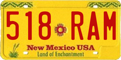 NM license plate 518RAM