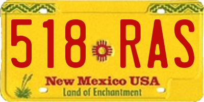 NM license plate 518RAS