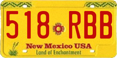 NM license plate 518RBB