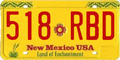 NM license plate 518RBD