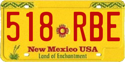 NM license plate 518RBE