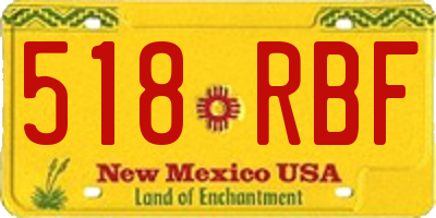NM license plate 518RBF